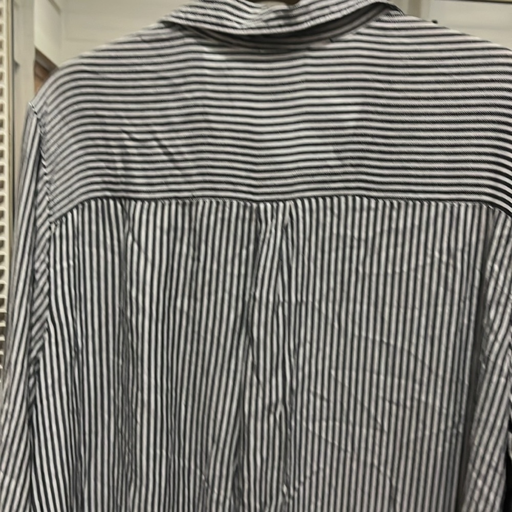 Old Navy ticking stripe Blue and White Striped Casual Button Down Dress - Picture 6 of 6